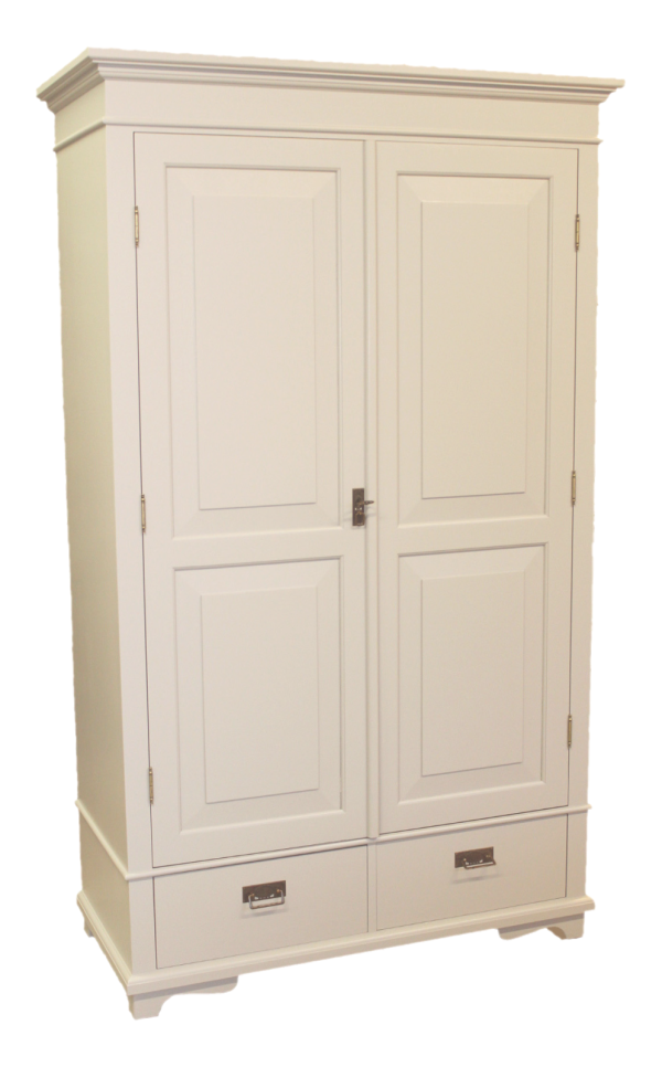 Valkoinen kiinteä puinen vaatekaappi kuva